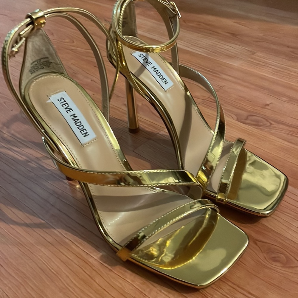 Steve Madden Gold Strappy Heels